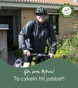 Björn Engström cyklar till och från jobbet