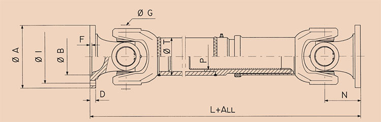 kardanaxel serie 07 flans