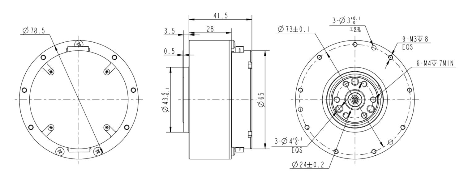 17Nm Integrerad QDD motormodul Dimensioner.png