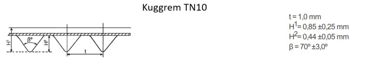 BANDO kuggrem TN10 ritning