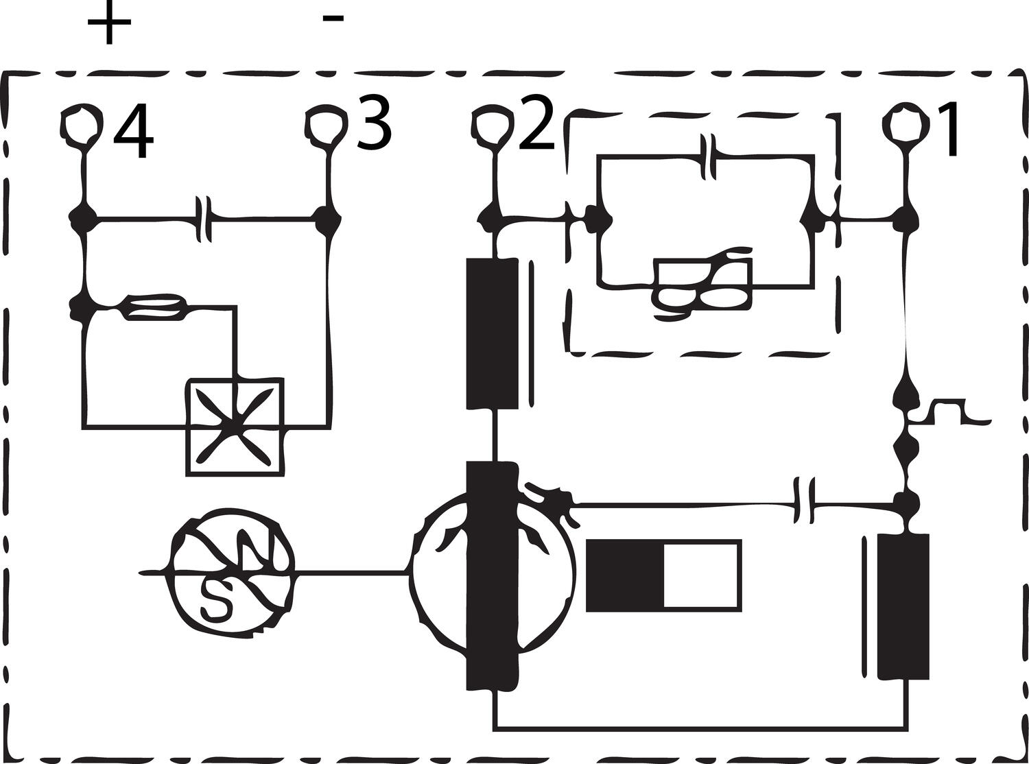 DC-motor Bosch AHC 12 V inkoppling
