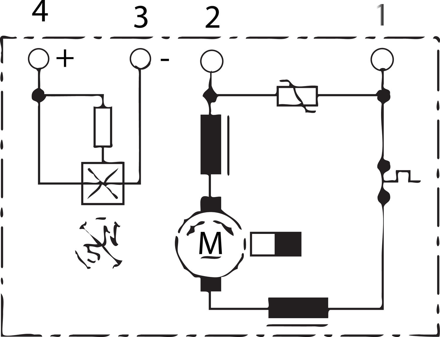 DC-motor Bosch AHC 24 V inkoppling