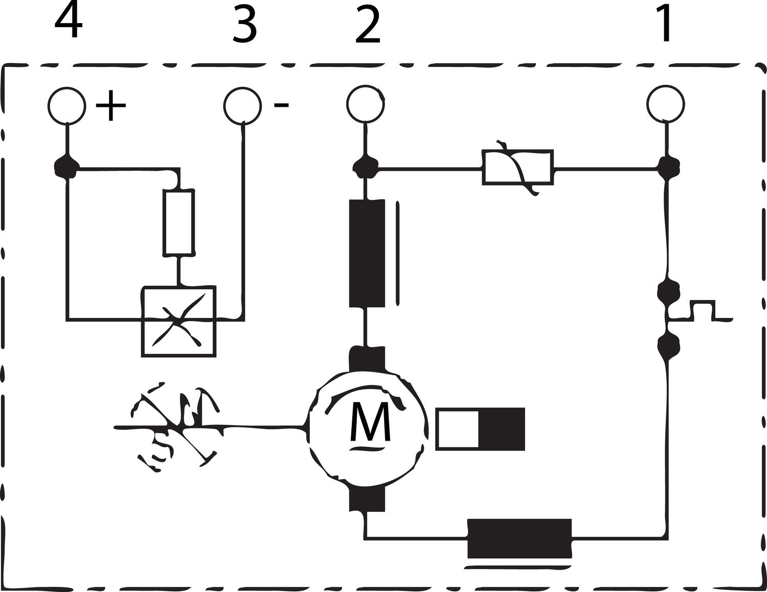 DC-motor Bosch AHC 24 V inkoppling