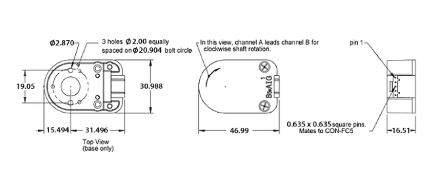 E5 encoder US Digital ritning pulsgivare