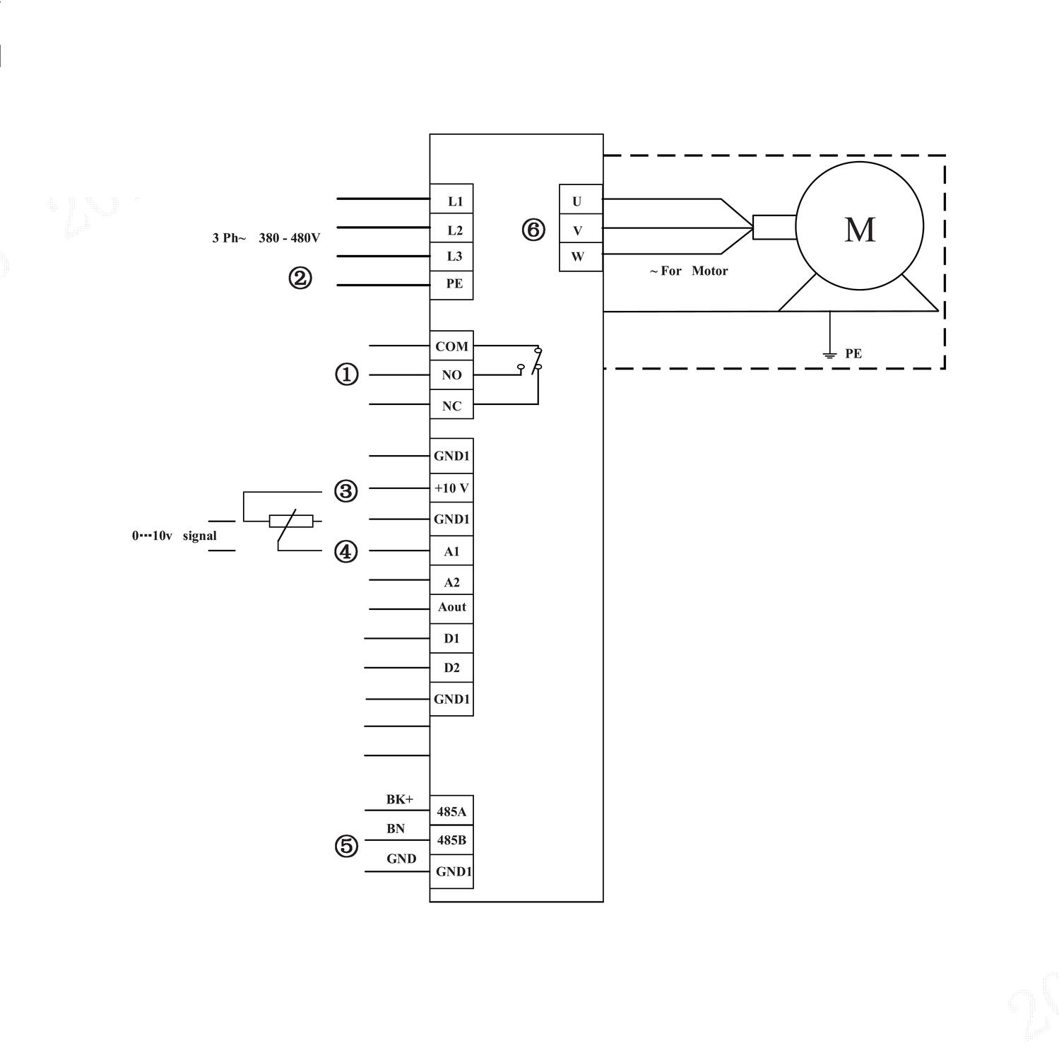 EC-motor ATB EC112 kopplingsschema