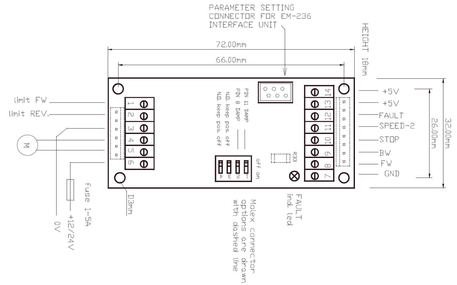 Electromen EM-324C koppling ritning