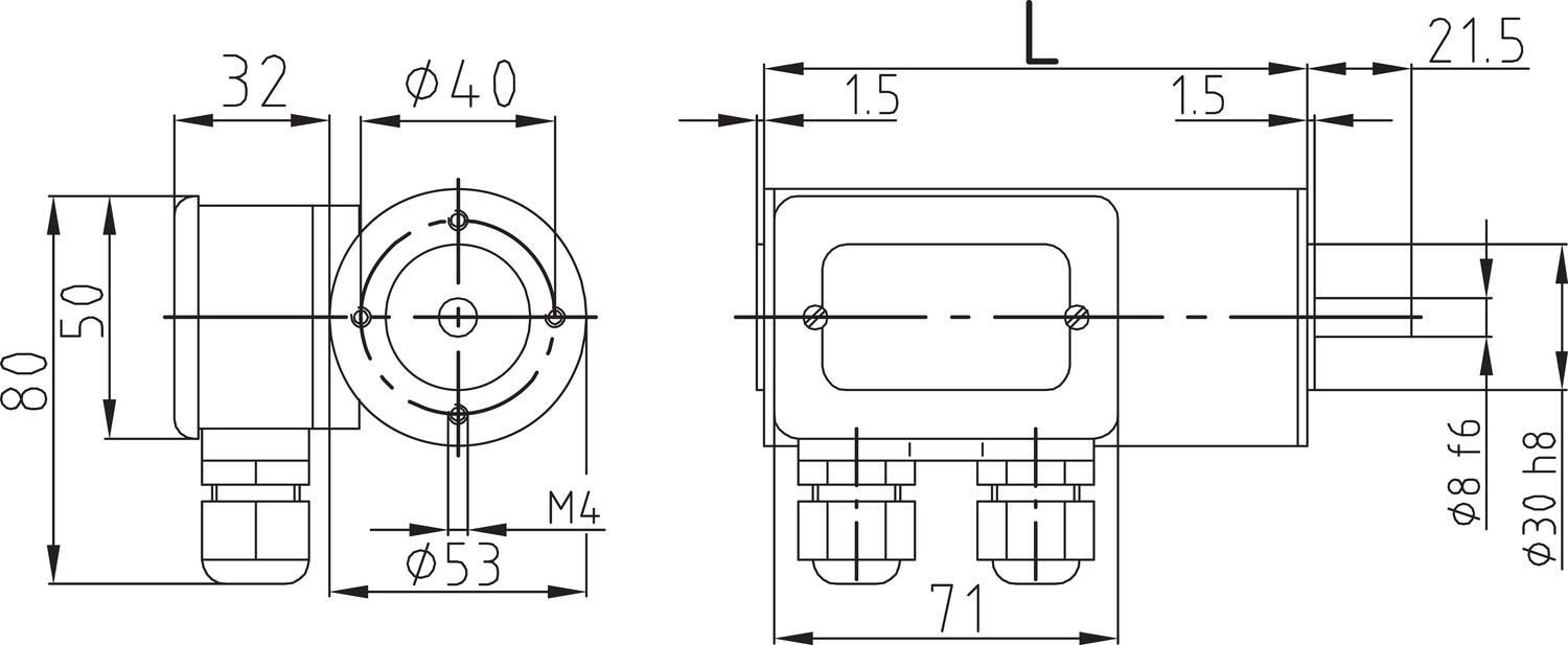 Elmotor Gefeg Neckar M5 BLDC motor mått