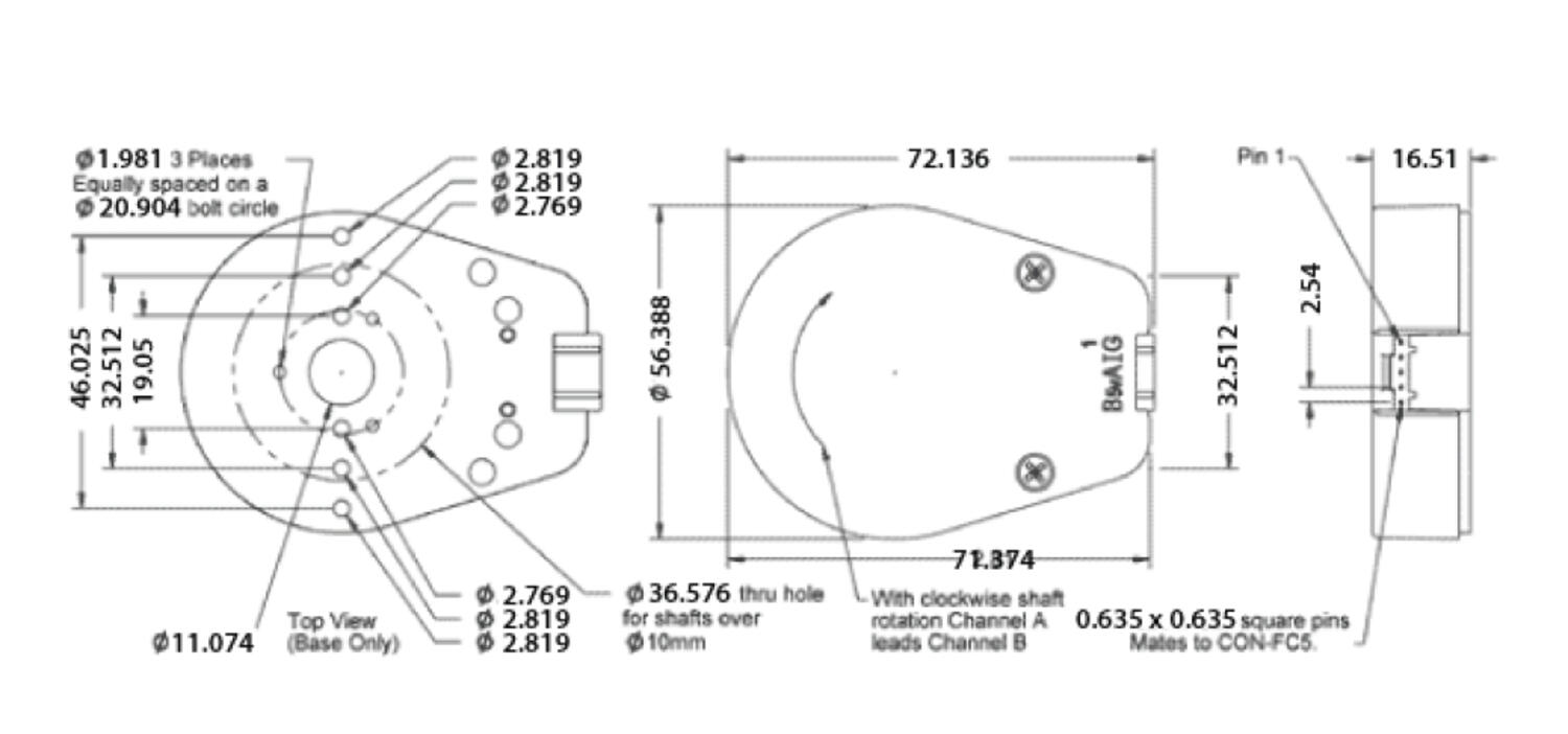 Encoder pulsgivare US digital ritning