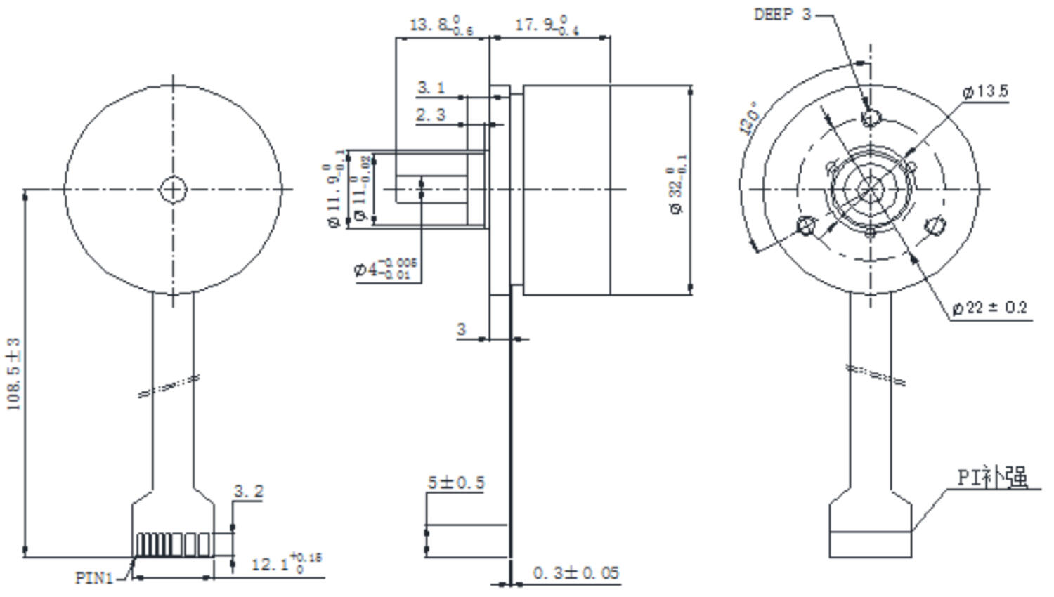 FL32BLW18 Fulling BLDC motor ritning