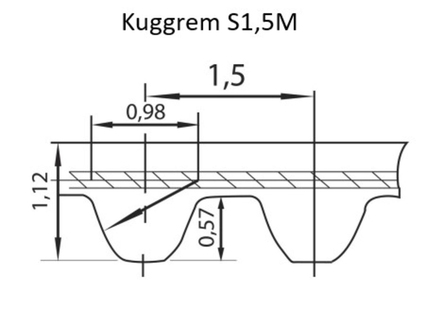 Kuggrem BANDO S1 5M mått