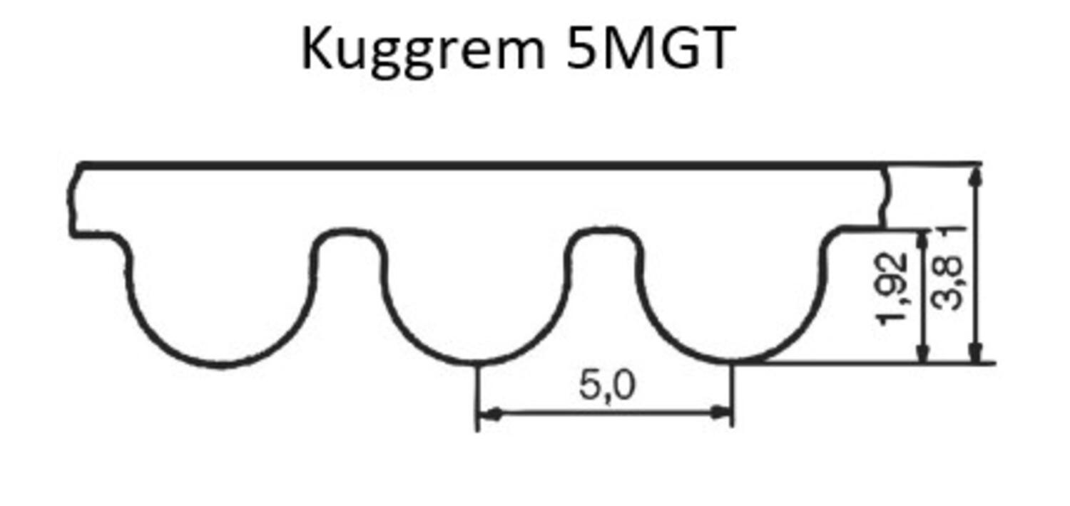 Kuggrem Gates GT3 ritning