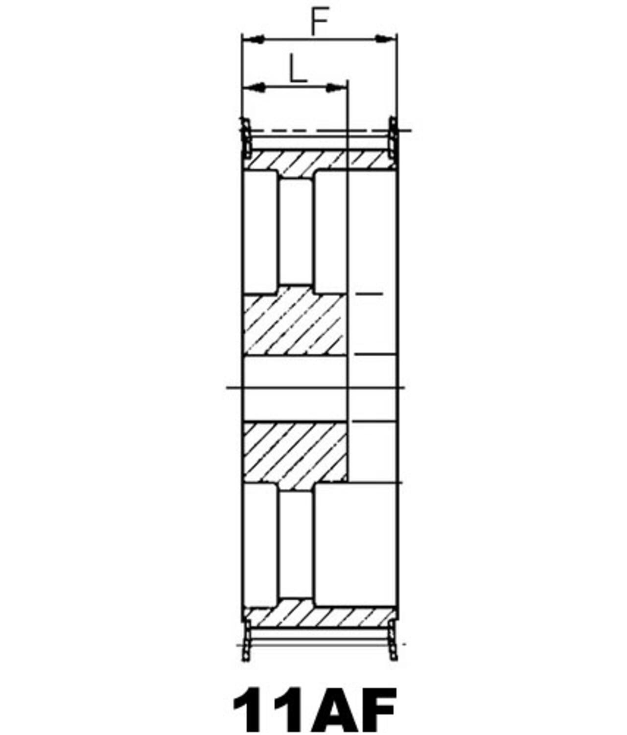 Kuggremshjul 11AF med bussning ritning