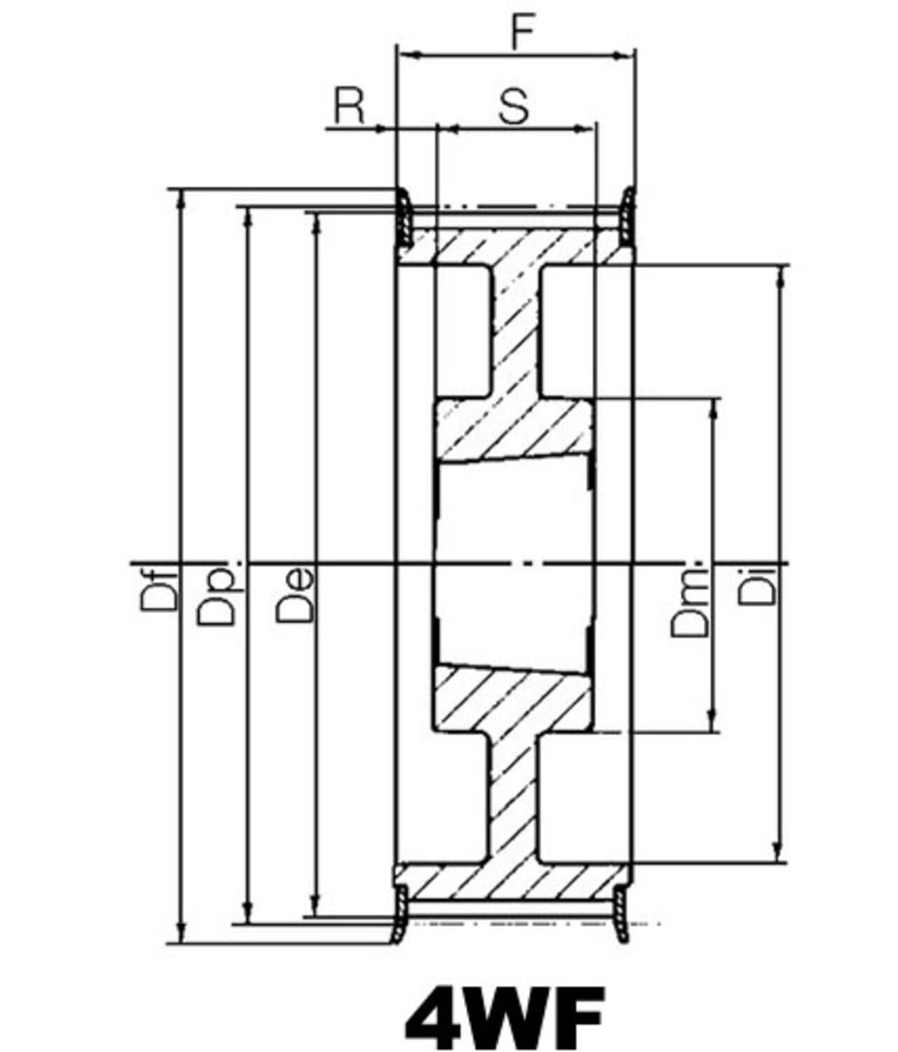 Kuggremshjul H bussning ritning