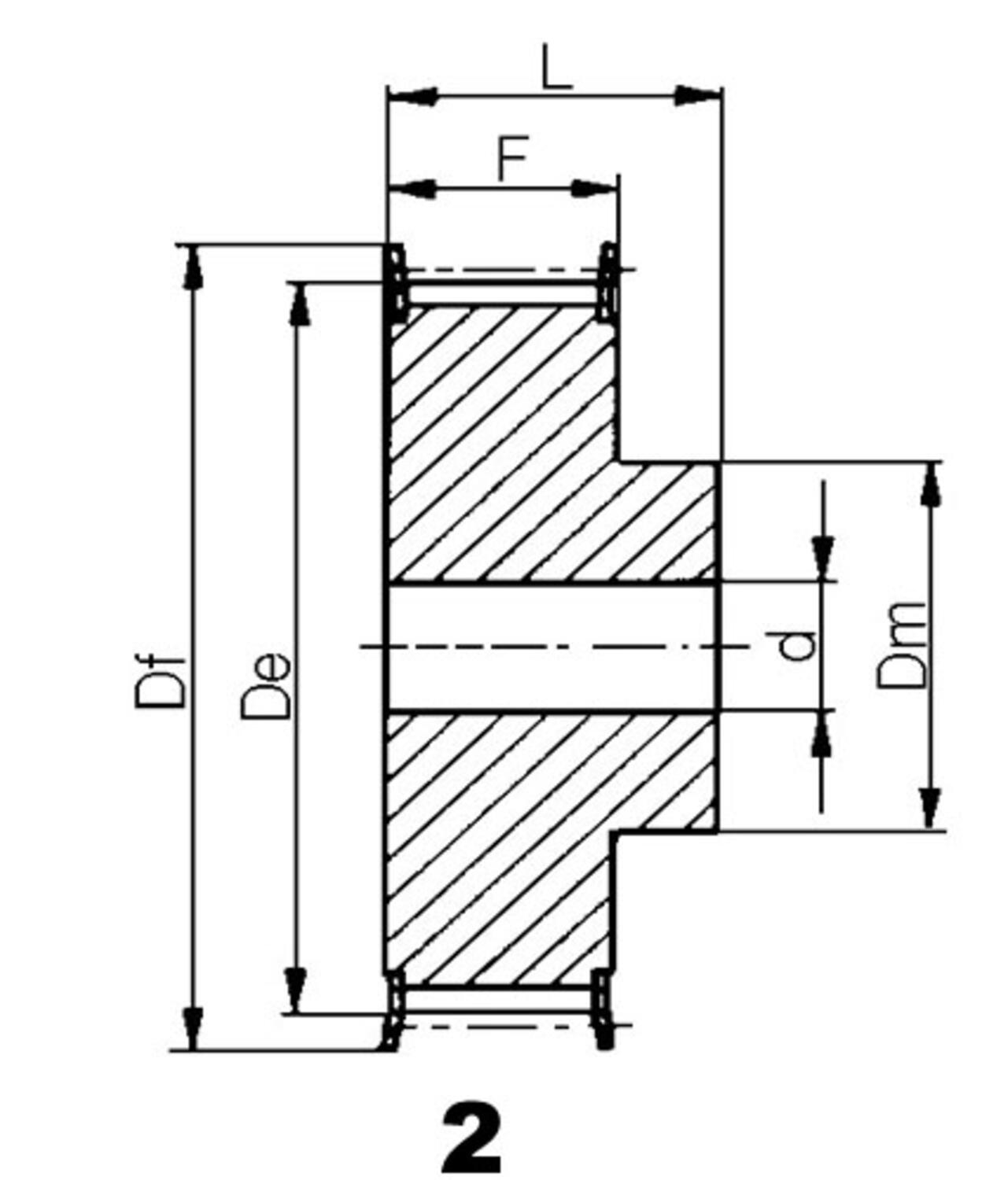 kuggremshjul T AT 2 aluminium ritning