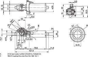 Mått Bosch AHC 12 V DC-motor