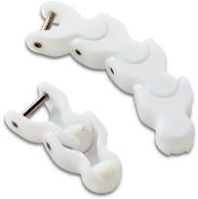 Magris kurvgående vit bandkedja i termoplast