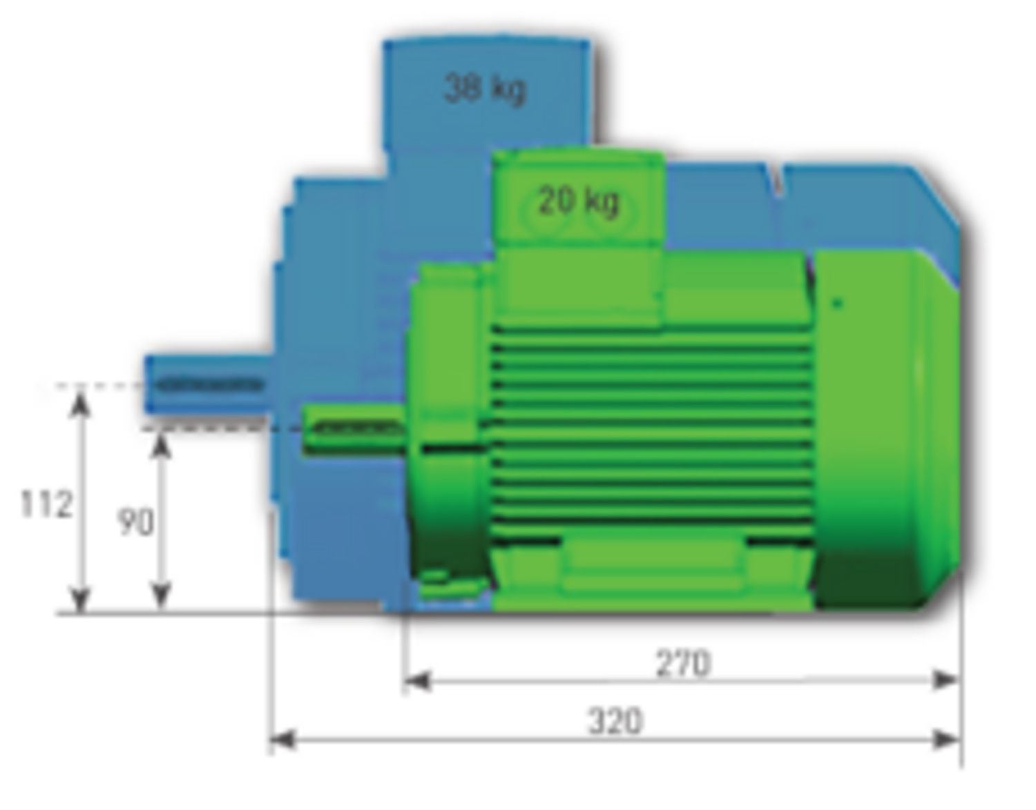 PM motor ATB AC-motor byggmått frame 90