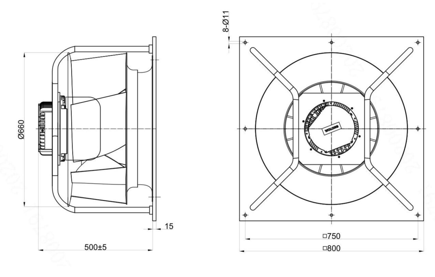 Ritning centrifugalfläkt ATB