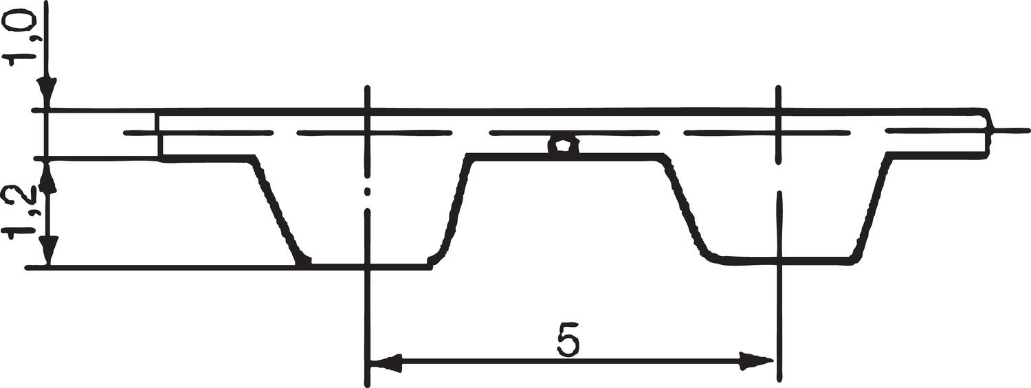 Ritning kuggrem LL T polyuretan