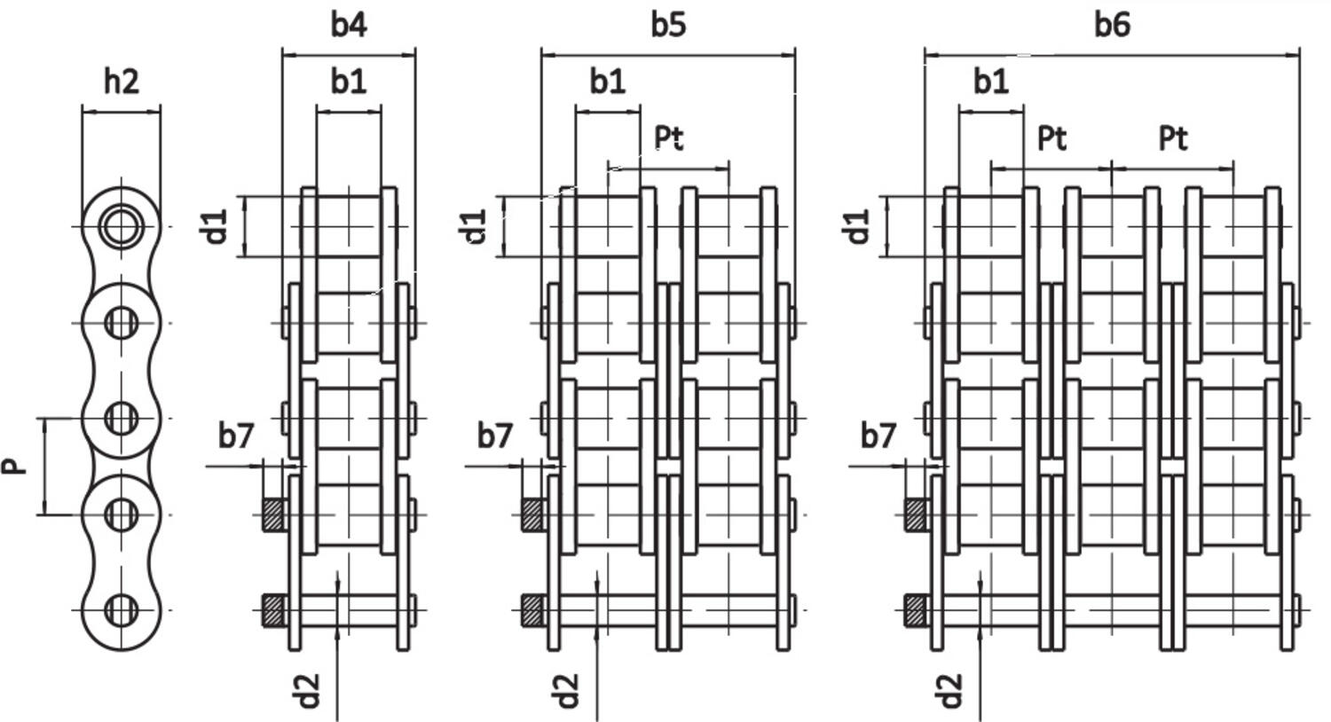 Rullkedja Sedis Delta titanium mått