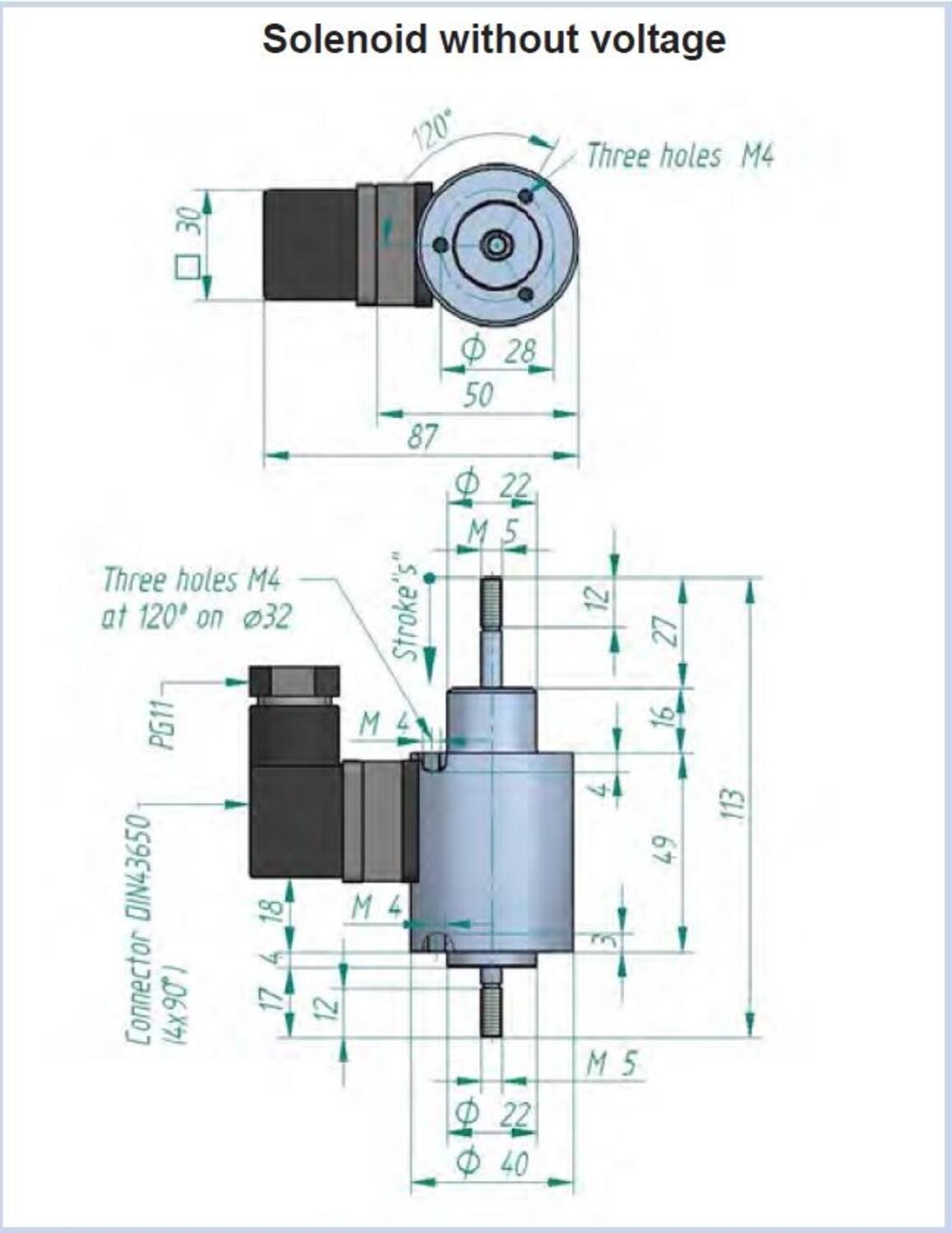 Solenoider ECH40 Nafsa utan spänning