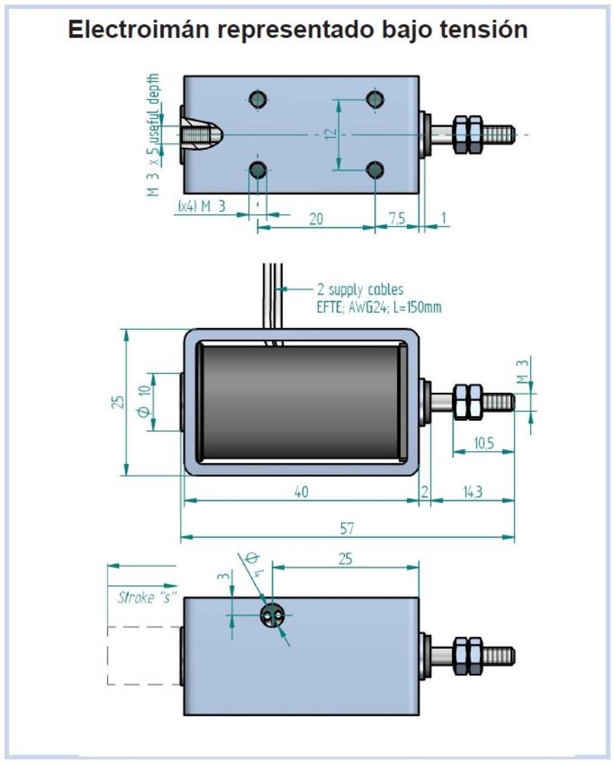 Solenoider ERC-serien mått dimensioner