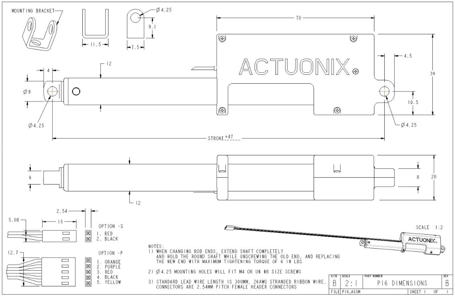 Ställdon Actuonix P16
