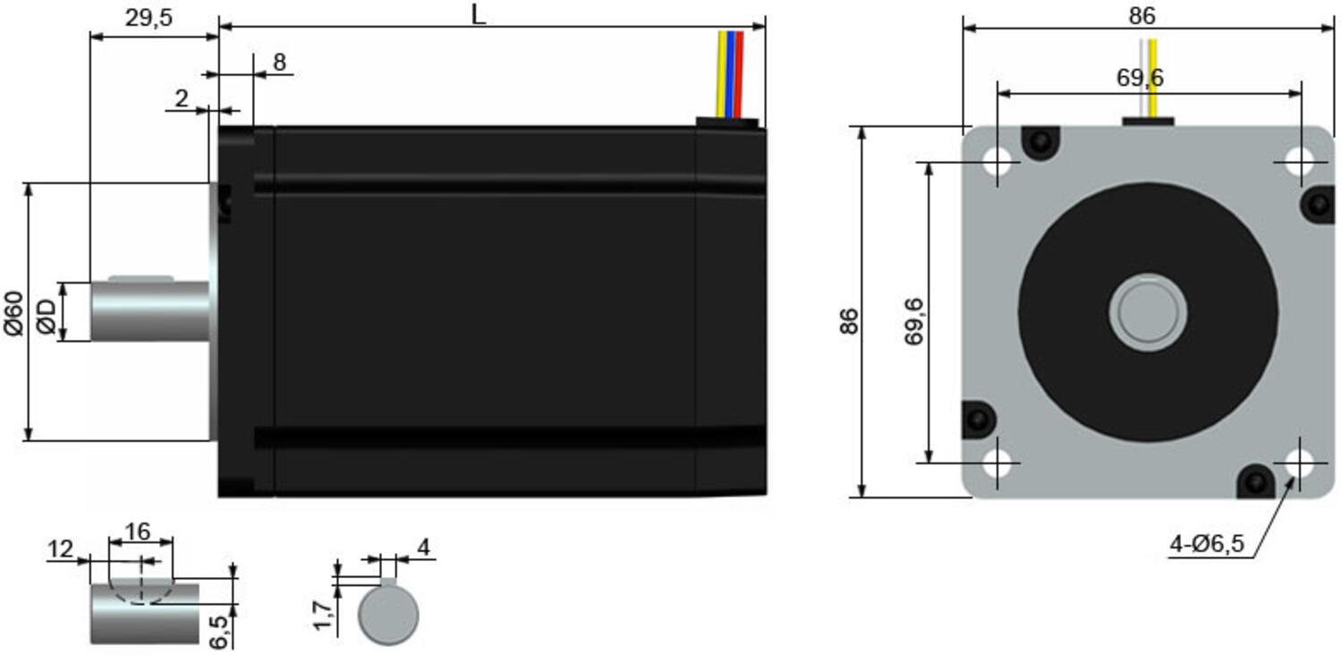 Stegmotor Fulling FL863P ritning