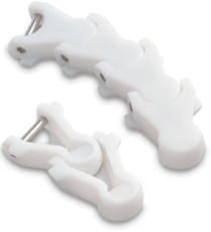 Vit kurvgående bandkejda från Magris